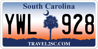 SC license plate YWL928