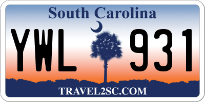 SC license plate YWL931