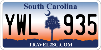 SC license plate YWL935