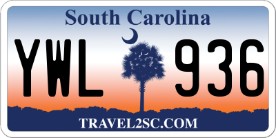 SC license plate YWL936