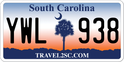 SC license plate YWL938