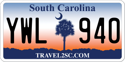 SC license plate YWL940