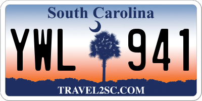 SC license plate YWL941