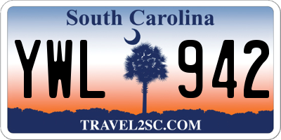 SC license plate YWL942