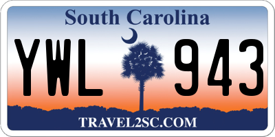 SC license plate YWL943