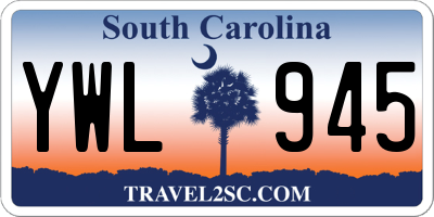 SC license plate YWL945