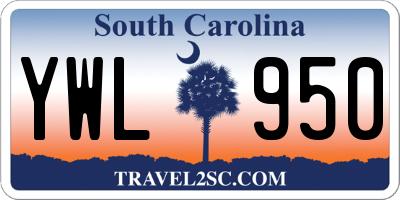 SC license plate YWL950