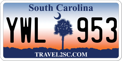 SC license plate YWL953