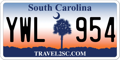 SC license plate YWL954