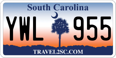 SC license plate YWL955