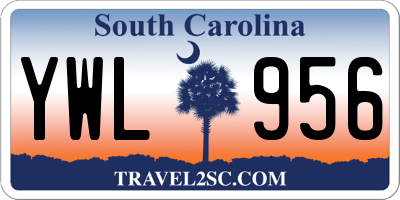 SC license plate YWL956