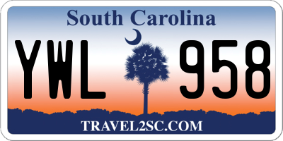 SC license plate YWL958