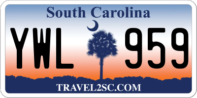 SC license plate YWL959