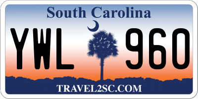 SC license plate YWL960