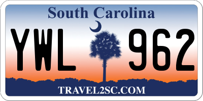 SC license plate YWL962