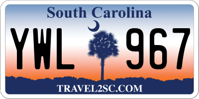 SC license plate YWL967