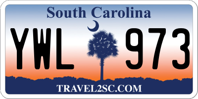 SC license plate YWL973
