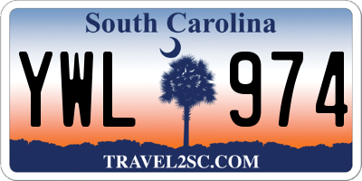 SC license plate YWL974
