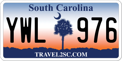 SC license plate YWL976