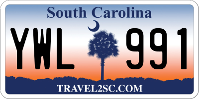 SC license plate YWL991