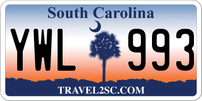 SC license plate YWL993