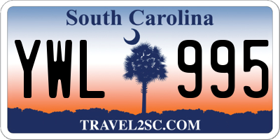 SC license plate YWL995