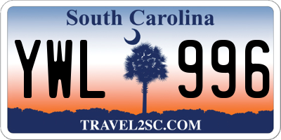 SC license plate YWL996