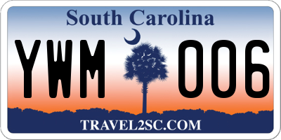 SC license plate YWM006