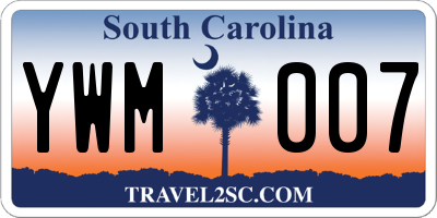 SC license plate YWM007