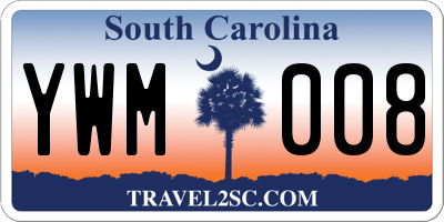 SC license plate YWM008