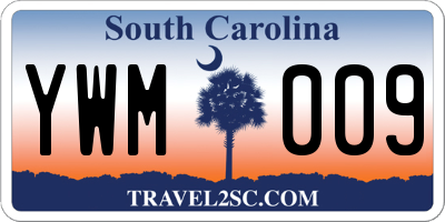 SC license plate YWM009