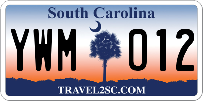 SC license plate YWM012