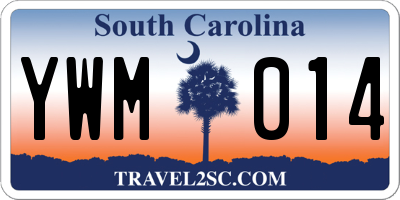 SC license plate YWM014