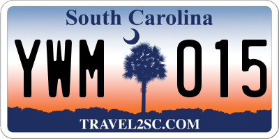 SC license plate YWM015
