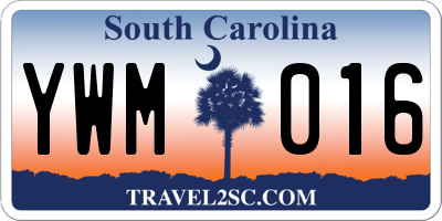 SC license plate YWM016