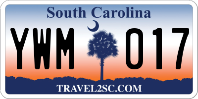 SC license plate YWM017