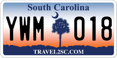 SC license plate YWM018