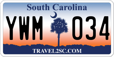 SC license plate YWM034