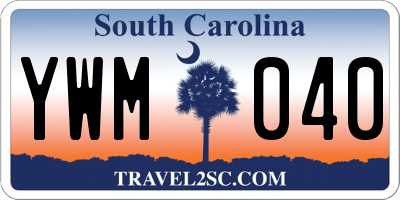 SC license plate YWM040