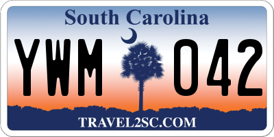 SC license plate YWM042