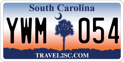 SC license plate YWM054