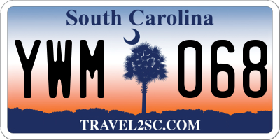 SC license plate YWM068