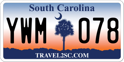 SC license plate YWM078