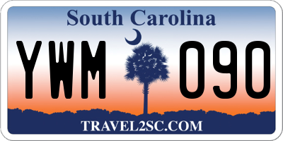 SC license plate YWM090