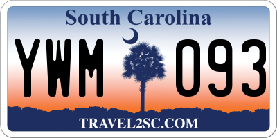 SC license plate YWM093