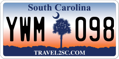 SC license plate YWM098