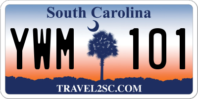 SC license plate YWM101