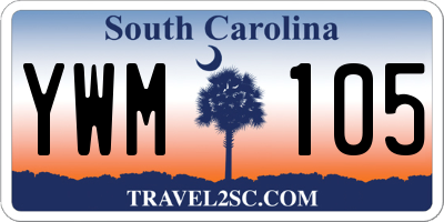 SC license plate YWM105