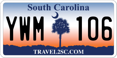 SC license plate YWM106