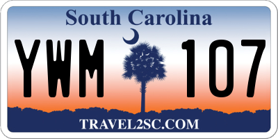 SC license plate YWM107